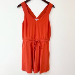NEW Athleta Savannah Strap Mini Athletic Tie Waist Dress Orange Sz Med Tall